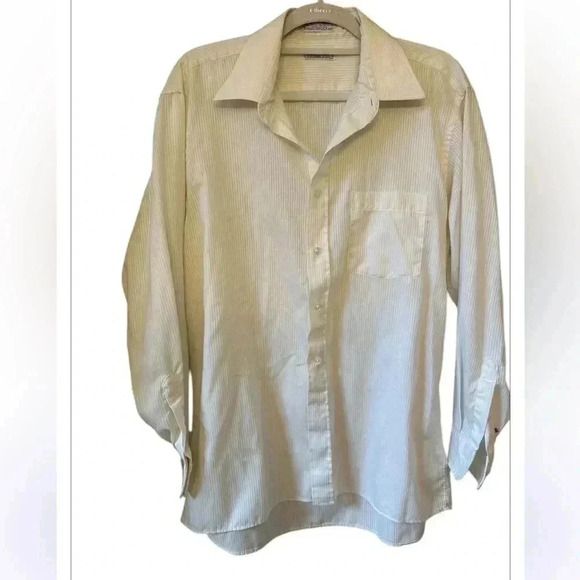 CHRISTIAN DIOR Longsleeve Button Down White Verticle Striped Shirt * VINTAGE - Picture 2 of 14